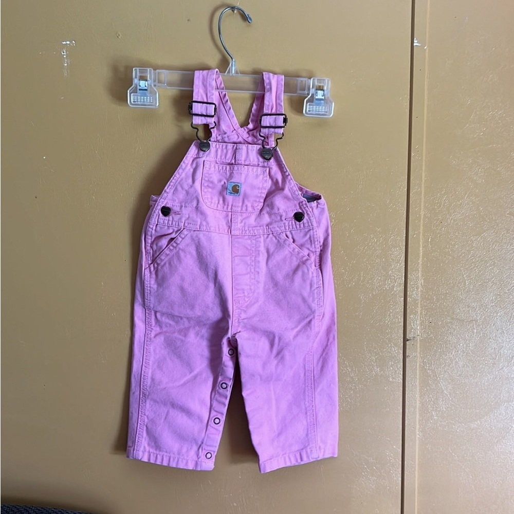 Carhartt Bib Overalls Pink Washed Canvas